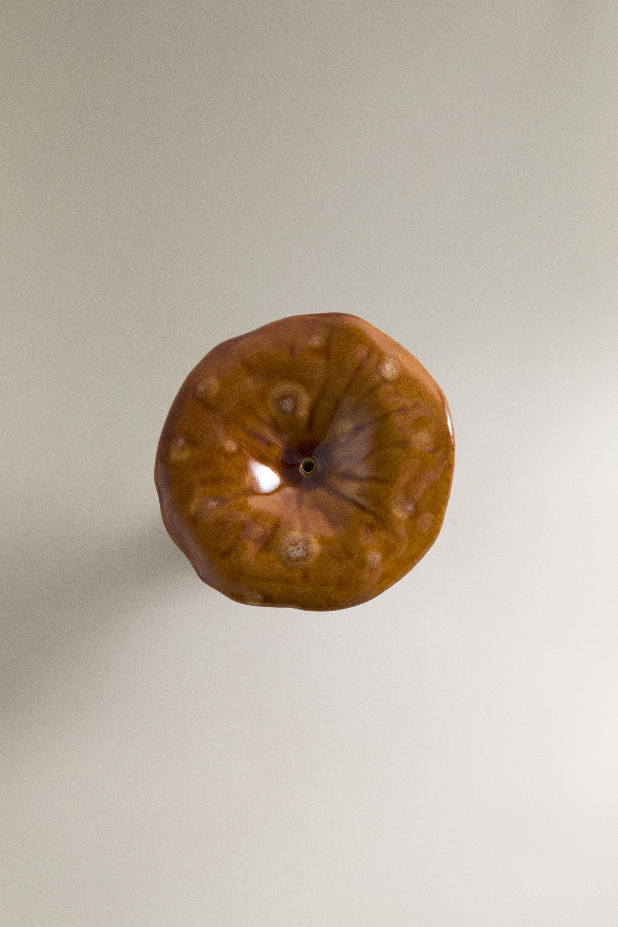 SMALL STONEWARE MUSHROOM CANDLESTICK